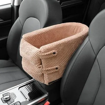 Portable Pet Dog Car Seat Central Control Armrest Travel Bed Box