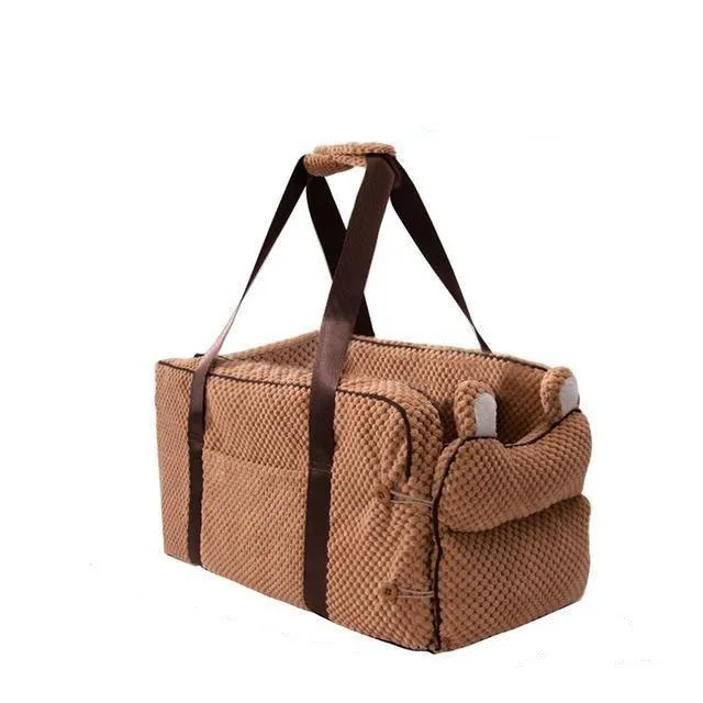 Portable Pet Dog Car Seat Central Control Armrest Travel Bed Box