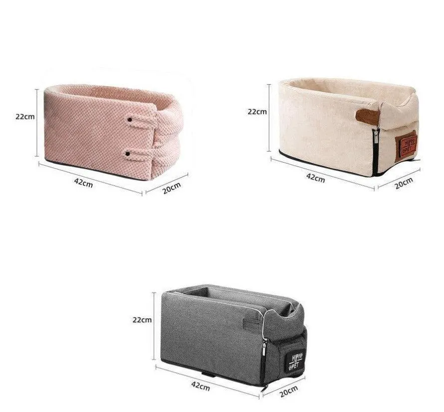 Portable Pet Dog Car Seat Central Control Armrest Travel Bed Box