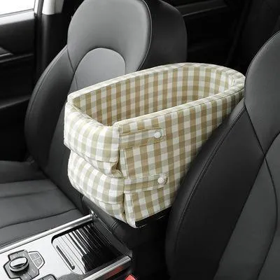 Portable Pet Dog Car Seat Central Control Armrest Travel Bed Box
