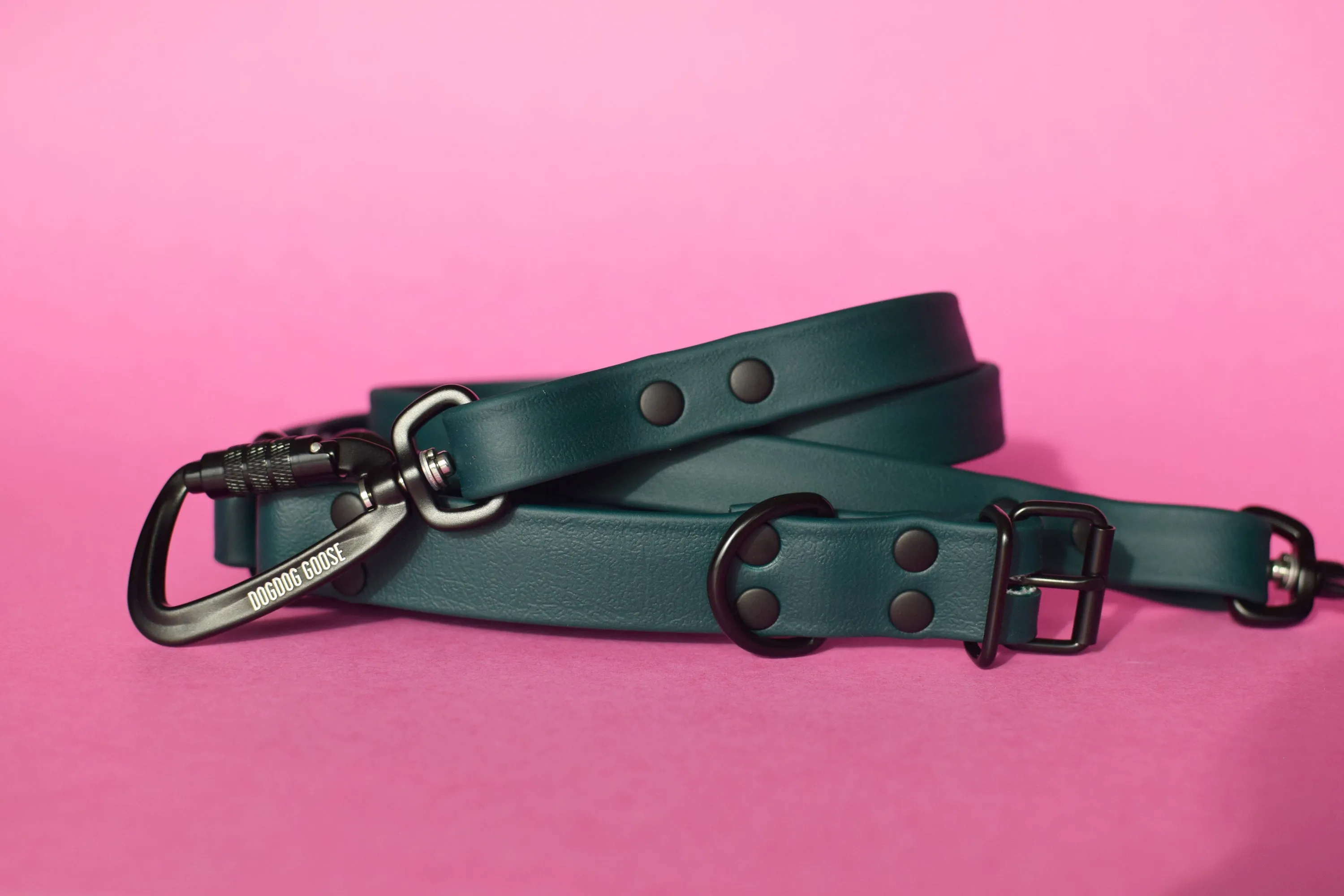 PREMADE COLLECTION - Forest & Black Convertible Biothane Hands-Free Waist Leash