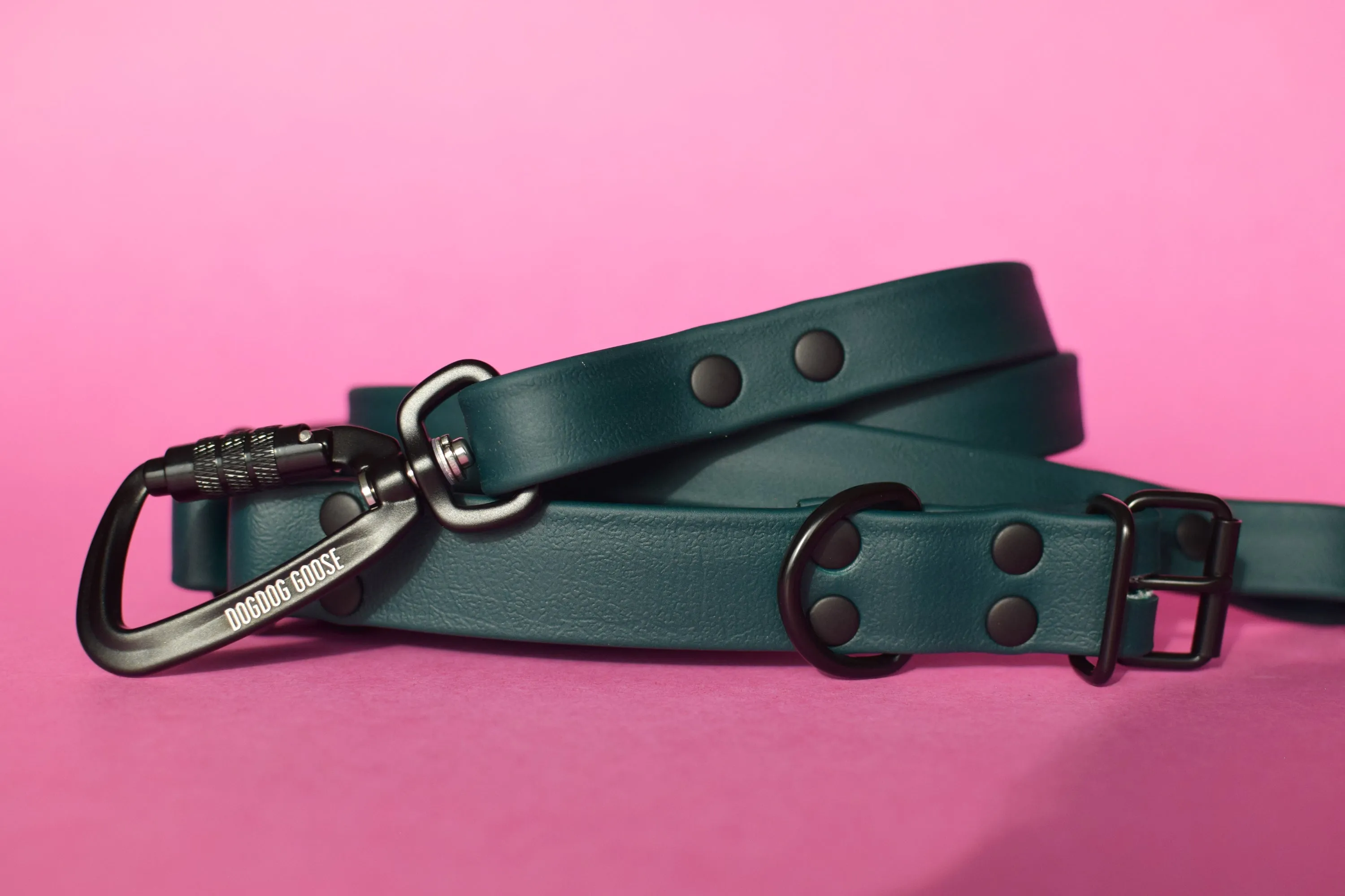 PREMADE COLLECTION - Forest & Black Convertible Biothane Hands-Free Waist Leash