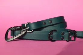 PREMADE COLLECTION - Forest & Black Convertible Biothane Hands-Free Waist Leash
