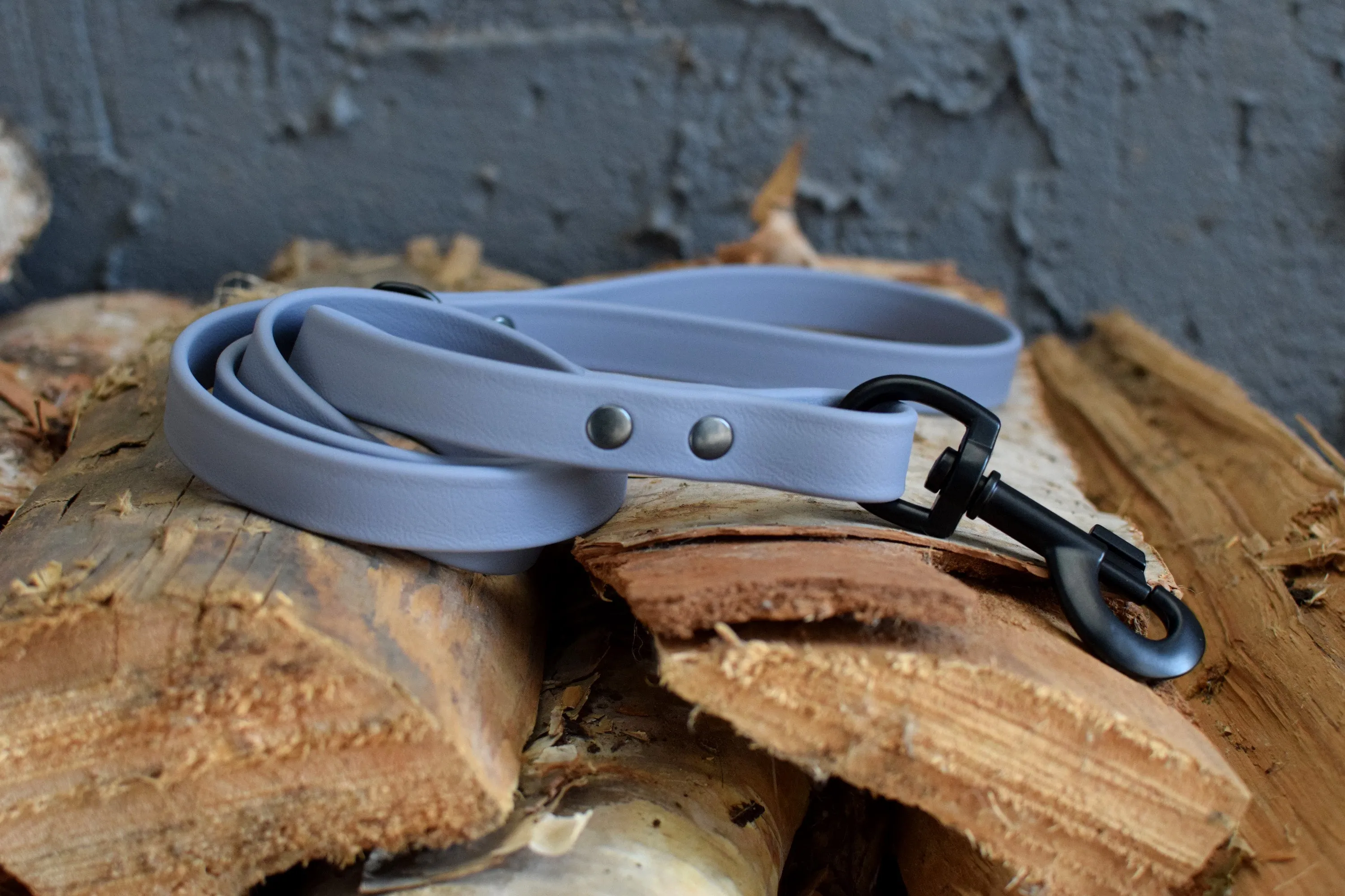 PREMADE COLLECTION - Grey & Black Biothane Dog Leash