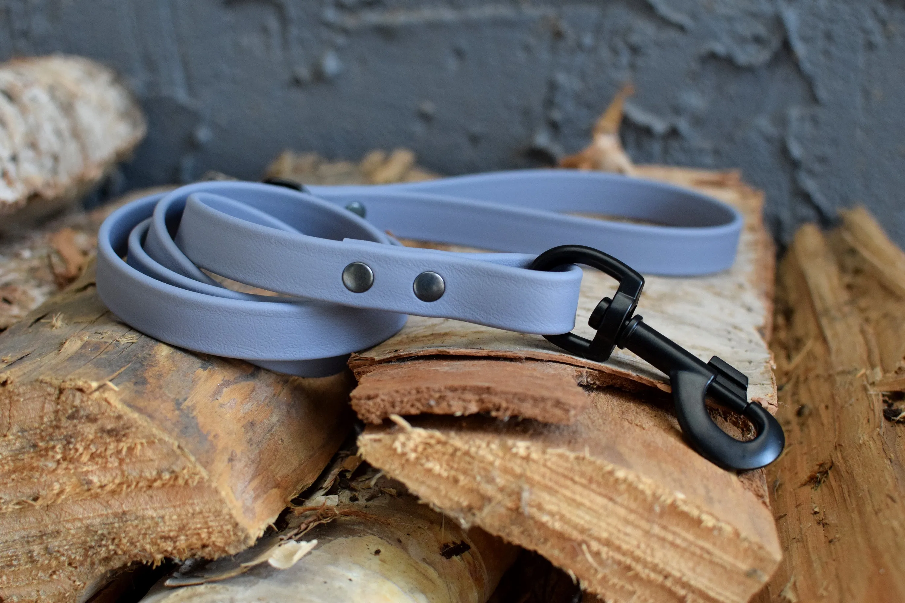 PREMADE COLLECTION - Grey & Black Biothane Dog Leash