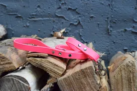 PREMADE COLLECTION - Hot Pink & Nickel Biothane Dog Leash
