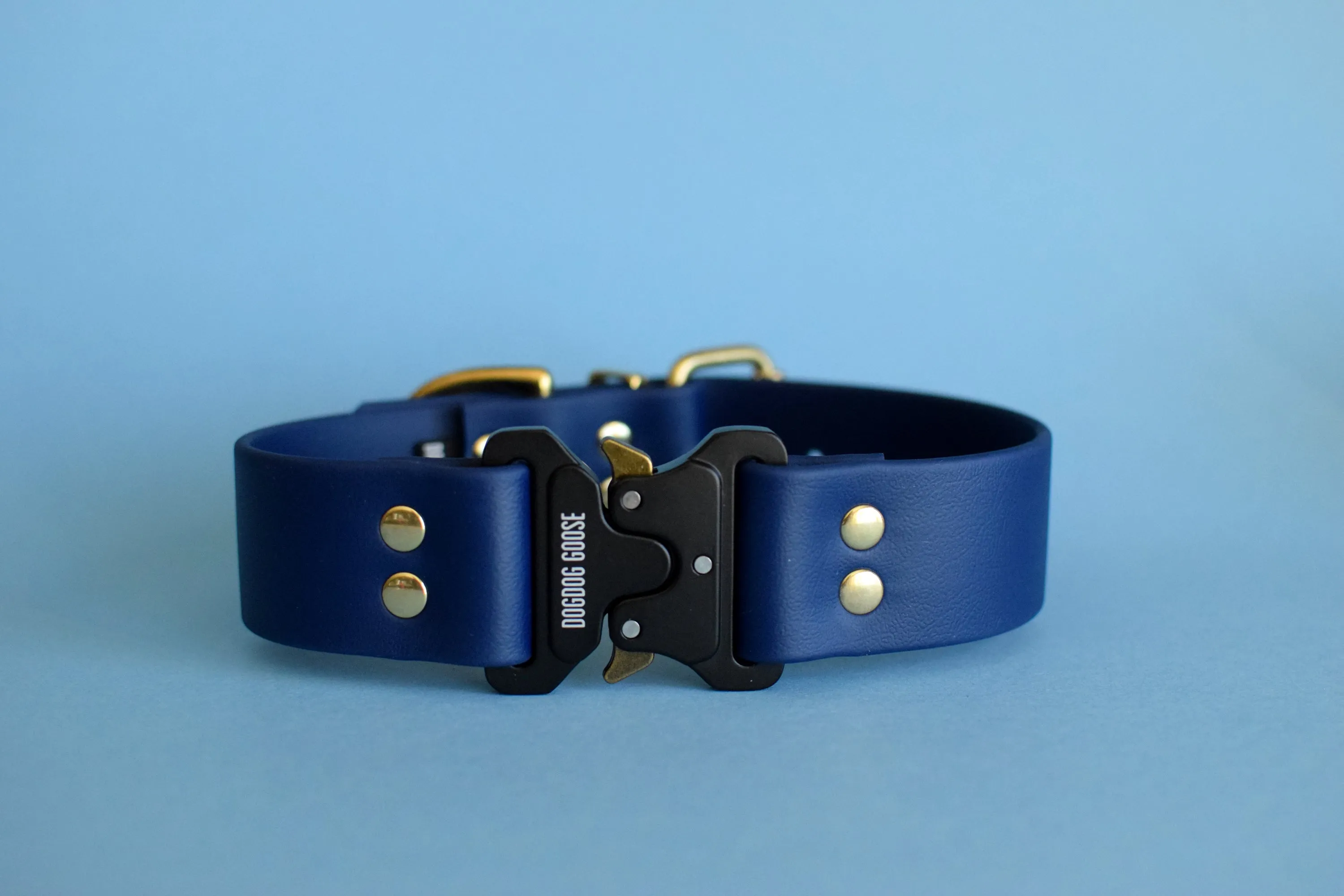PREMADE COLLECTION - Navy & Brass Biothane Dog Collar