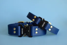 PREMADE COLLECTION - Navy & Brass Biothane Dog Collar