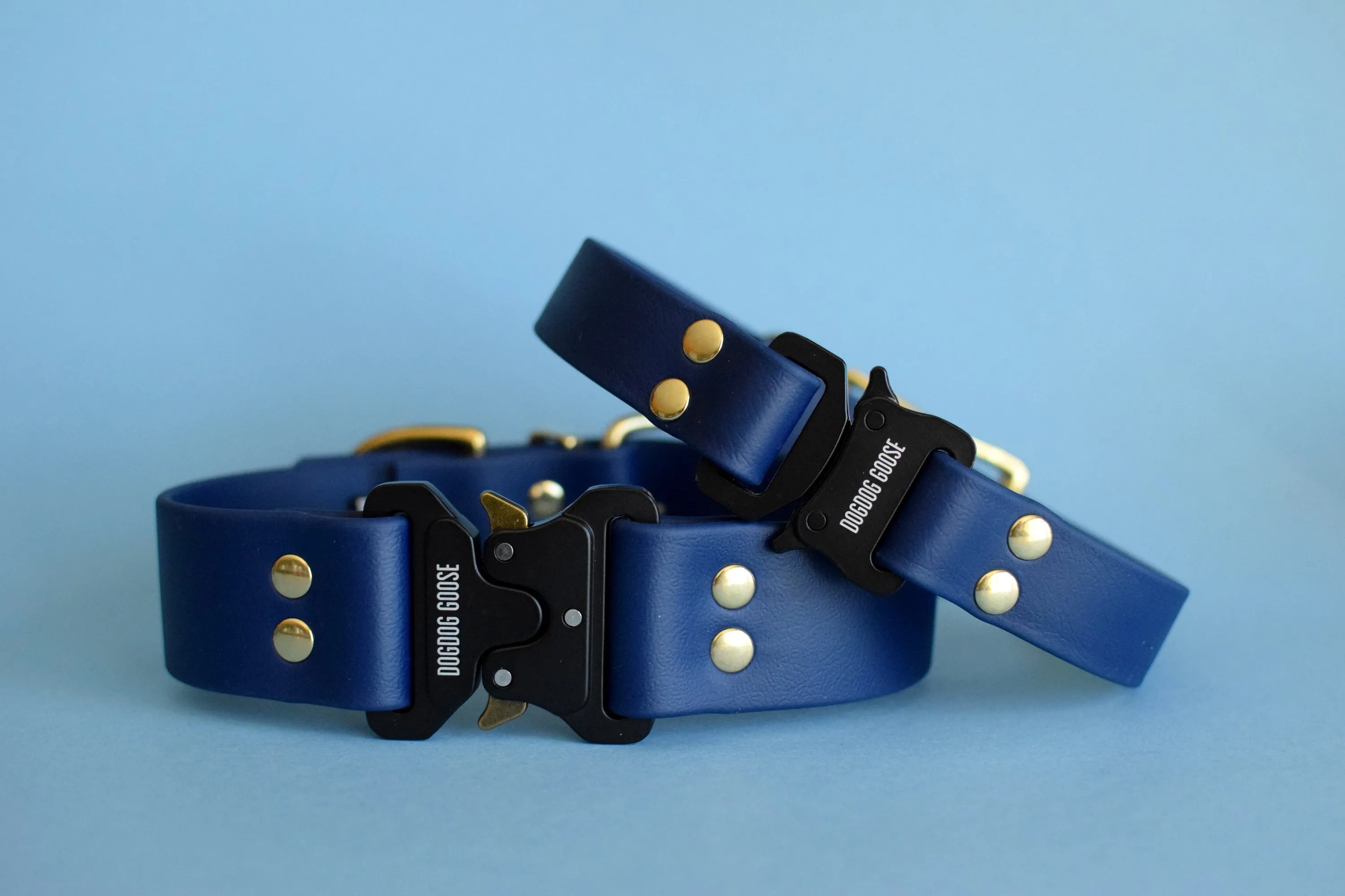 PREMADE COLLECTION - Navy & Brass Biothane Dog Collar