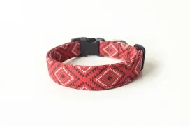 Red Southwest Tribal Dog Collar