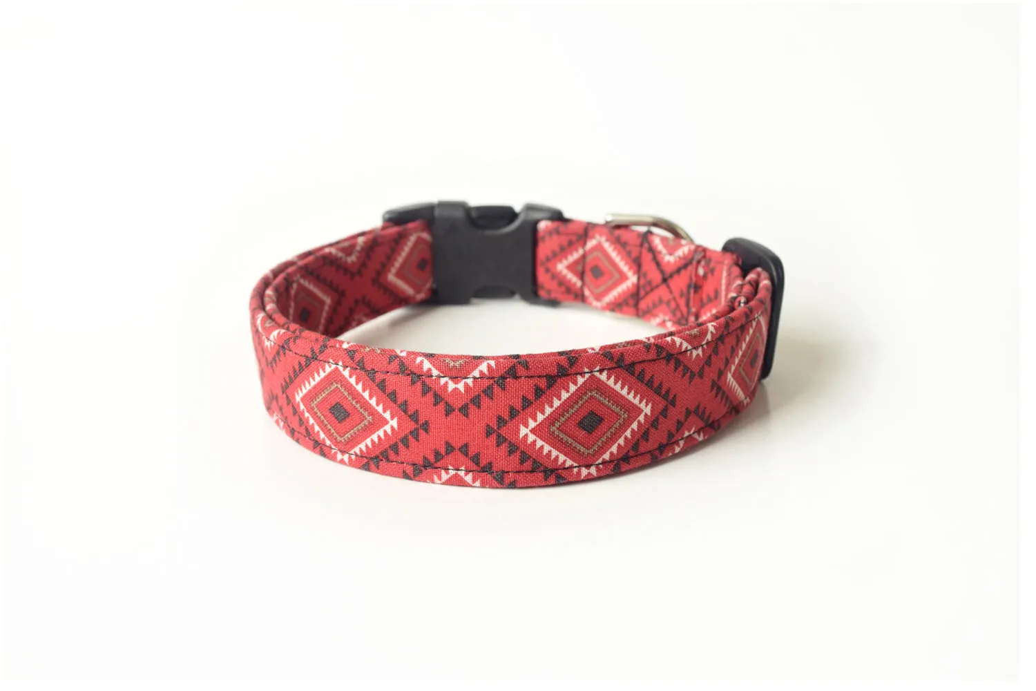 Red Southwest Tribal Dog Collar