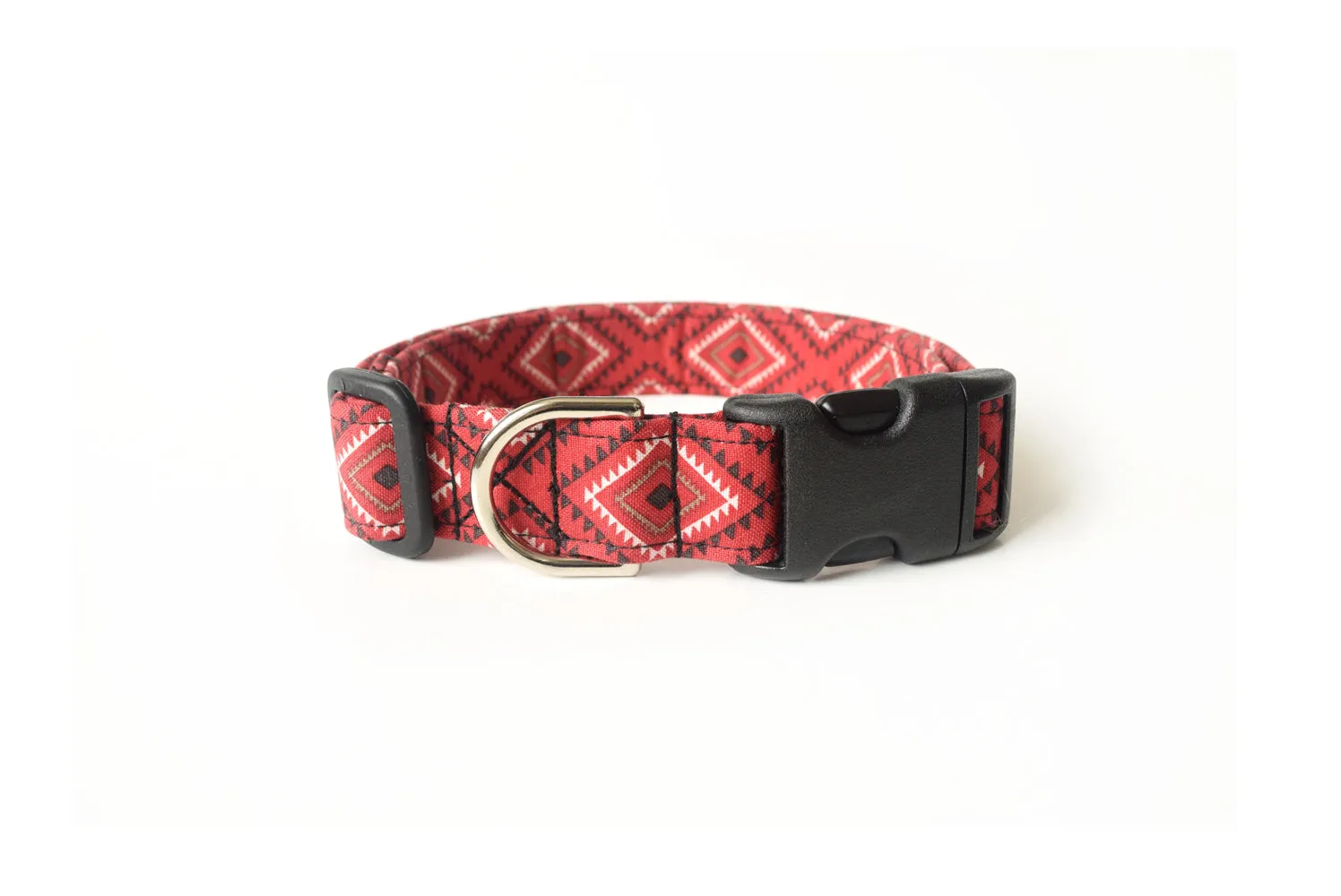 Red Southwest Tribal Dog Collar