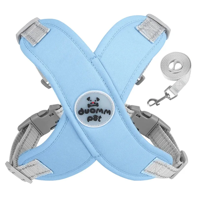 Reflective Dog Harness and Leash Set for Small to Medium Dogs