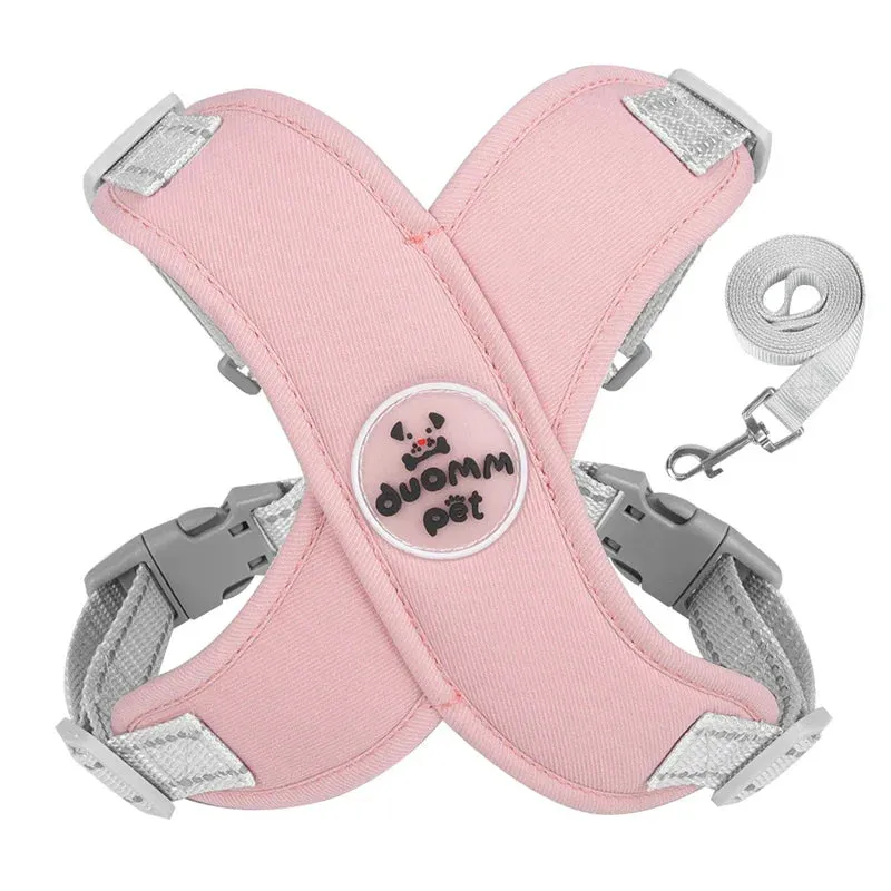Reflective Dog Harness and Leash Set for Small to Medium Dogs