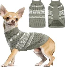SCENEREAL Dog Sweaters for Large Medium Small Dogs, Warm Puppy Clothes Soft Turtleneck Sweatshirt, Knitted Ugly Dog Christmas Sweater Pet Outfits, Argyle Xmas Pet Cold Weather Coat for Girls Boys