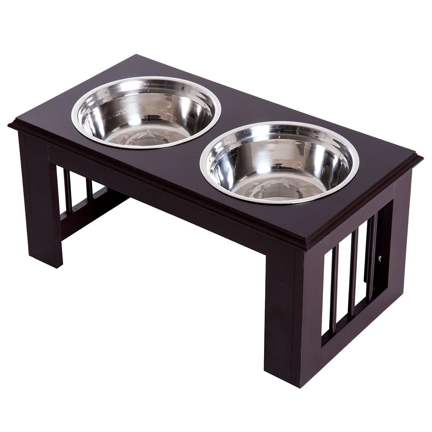 Stainless Steel Pet Feeder , 58.4Lx30.5Wx25.4H cm-Brown