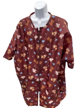 Stylist Wear Jacket Burgundy Dog Print