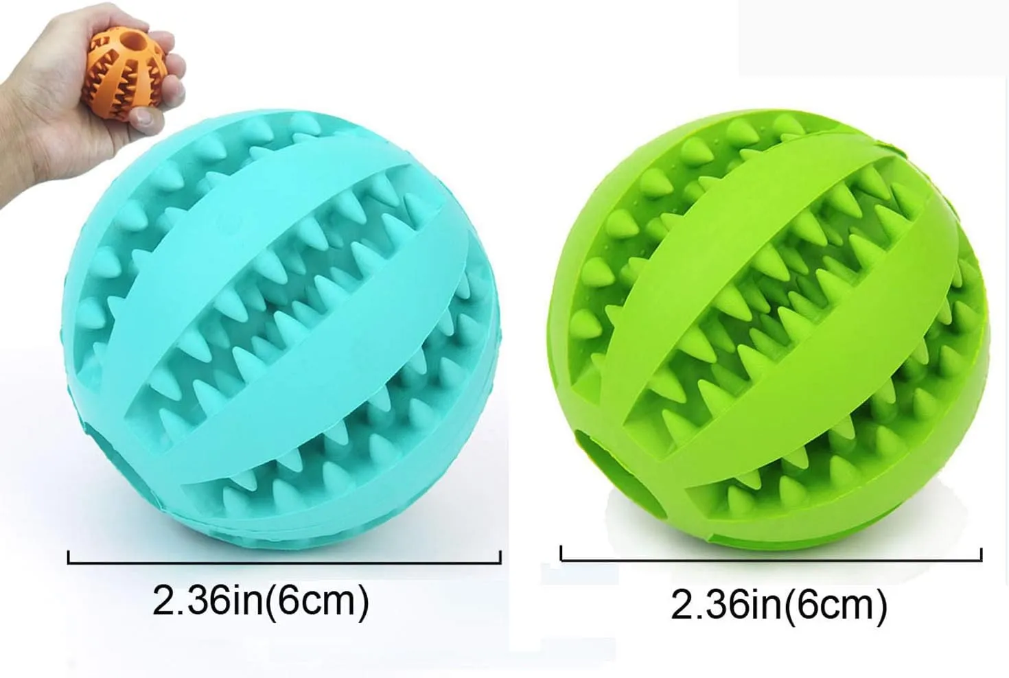 Sunglow 2 Pack Dog Toy Ball - Nontoxic Bite Resistant Teething Toys for Small/Medium/Large Dog and Puppy Cat, Dog Pet Food Treat Feeder Chew Tooth Cleaning Exercise Game IQ Training