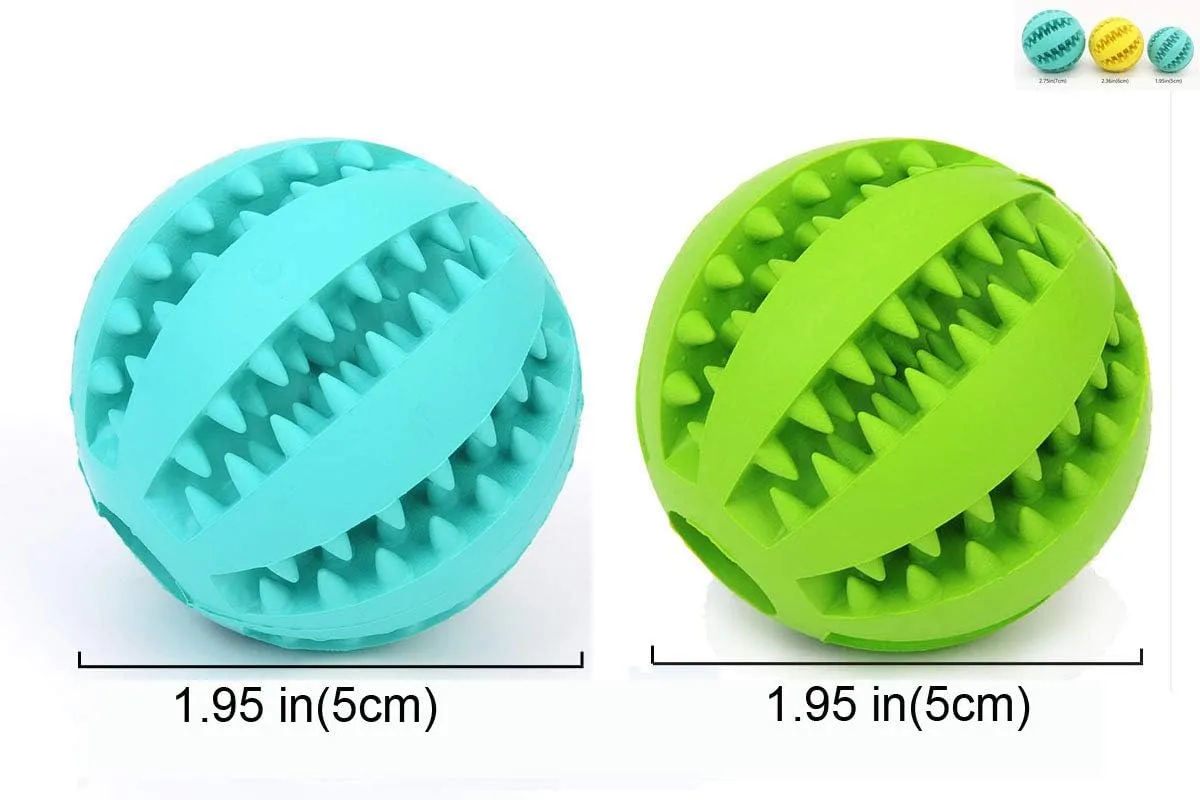 Sunglow 2 Pack Dog Toy Ball - Nontoxic Bite Resistant Teething Toys for Small/Medium/Large Dog and Puppy Cat, Dog Pet Food Treat Feeder Chew Tooth Cleaning Exercise Game IQ Training