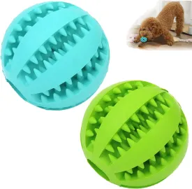 Sunglow 2 Pack Dog Toy Ball - Nontoxic Bite Resistant Teething Toys for Small/Medium/Large Dog and Puppy Cat, Dog Pet Food Treat Feeder Chew Tooth Cleaning Exercise Game IQ Training
