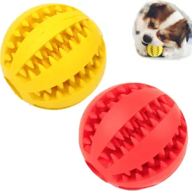 Sunglow 2 Pack Dog Toy BallNontoxic Bite Resistant Teething Toys Balls for Small/Medium/Large Dog and Puppy Cat, Dog Pet Food Treat Feeder Chew Tooth Cleaning Ball Exercise Game IQ Training Ball
