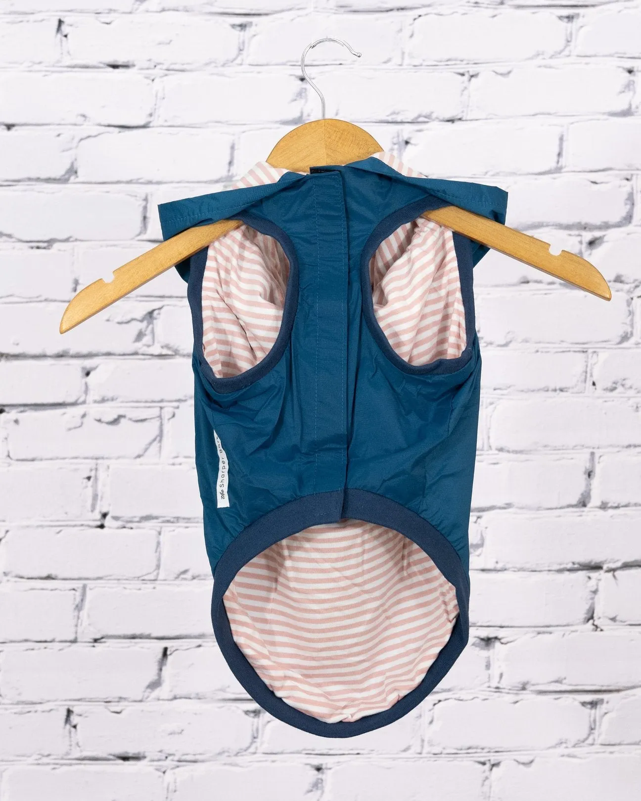 The Sharper Barker - Luxe Rain Jacket - Bubba - Blue with Pink Striped Lining