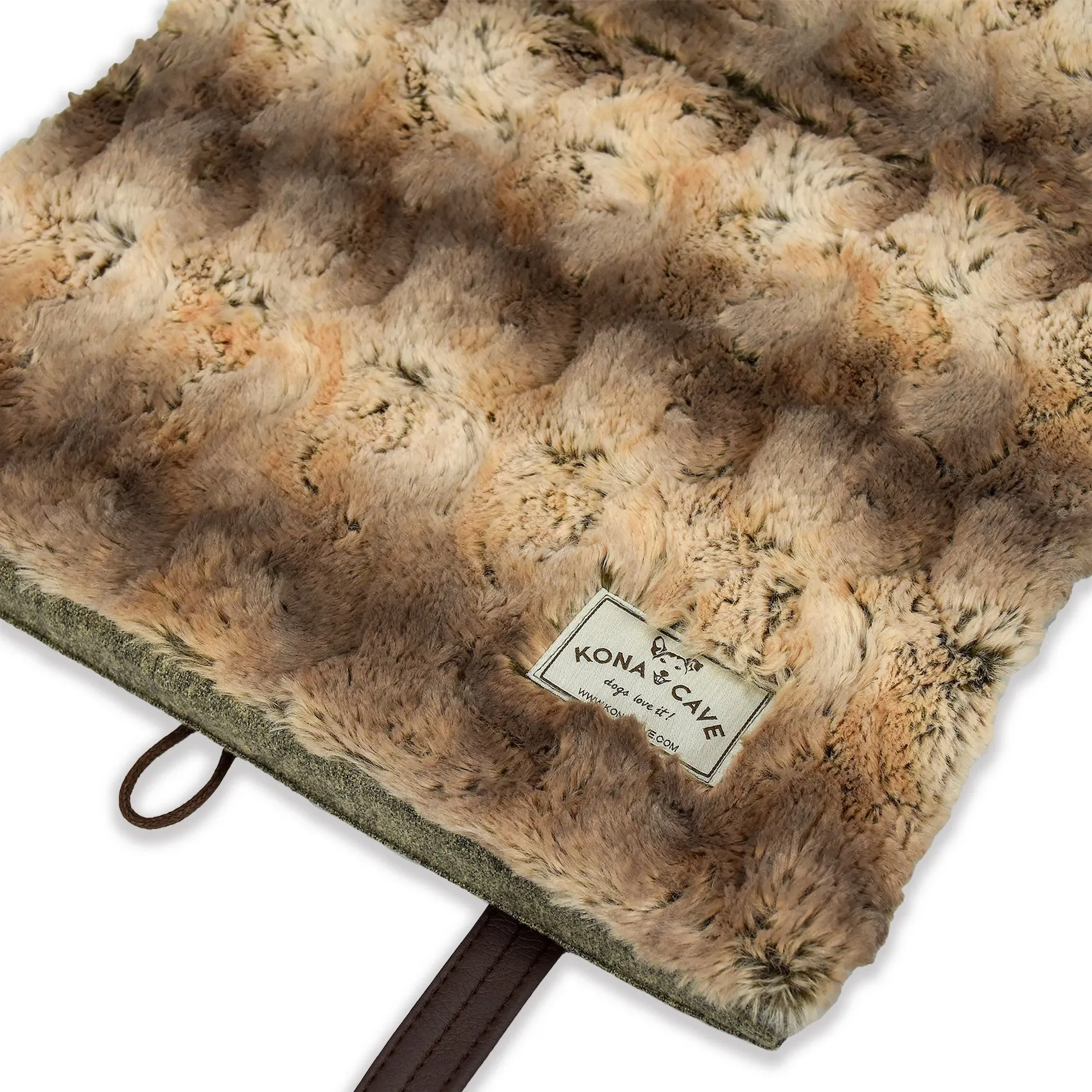 Travel Dog Bed - Luxury Chinchilla Faux Fur Lining