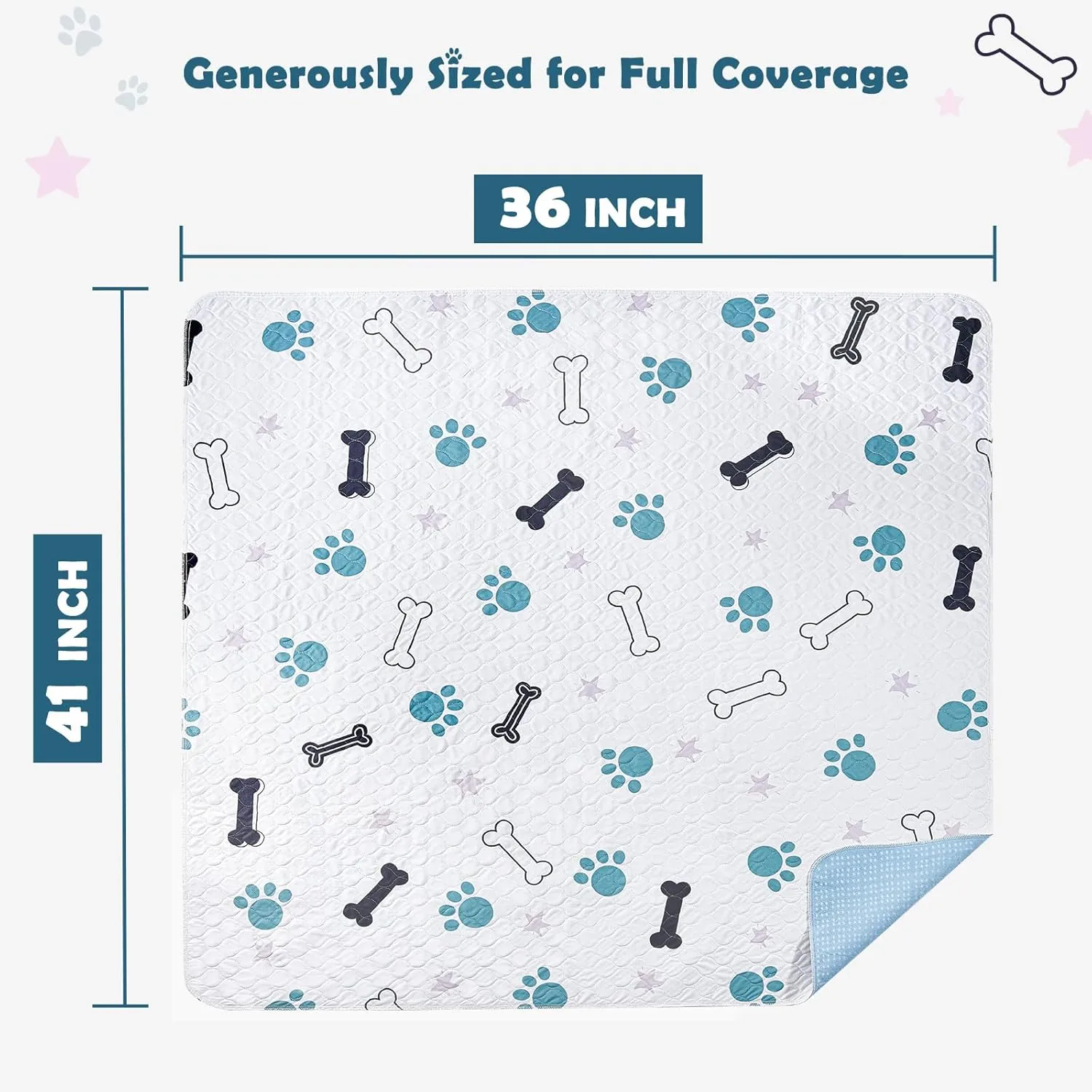 Washable Pee Pads for Dogs, 2 Pack Reusable Puppy Training Pads, Durable and Absorbent Whelping Pads, Waterproof Pet Training Pads