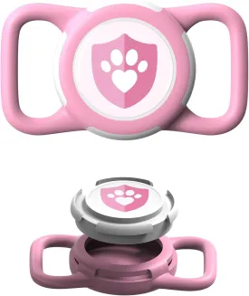 Waterproof AirTag Dog Collar Holder for Apple Tracker QR Code Case Pink
