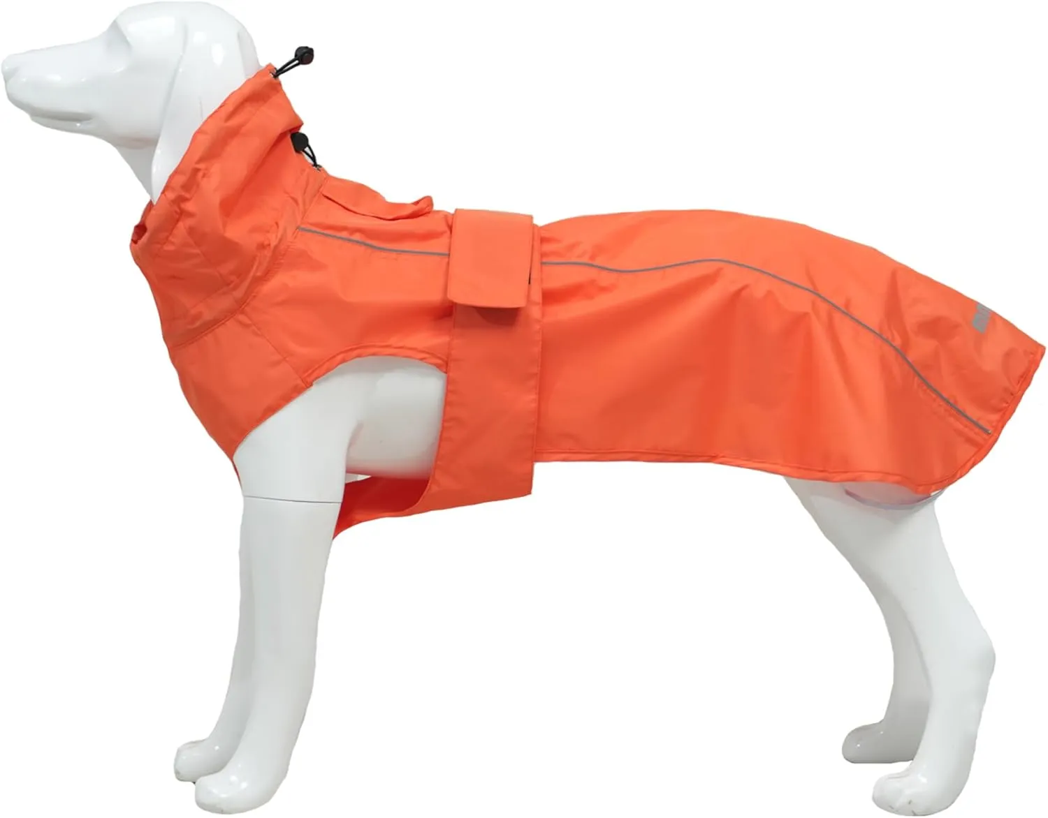 Waterproof Dog Raincoat with Reflective Strip, Adjustable Breathable Rain Coat Jacket with Leash Hole for Dogs (Orange, Small)