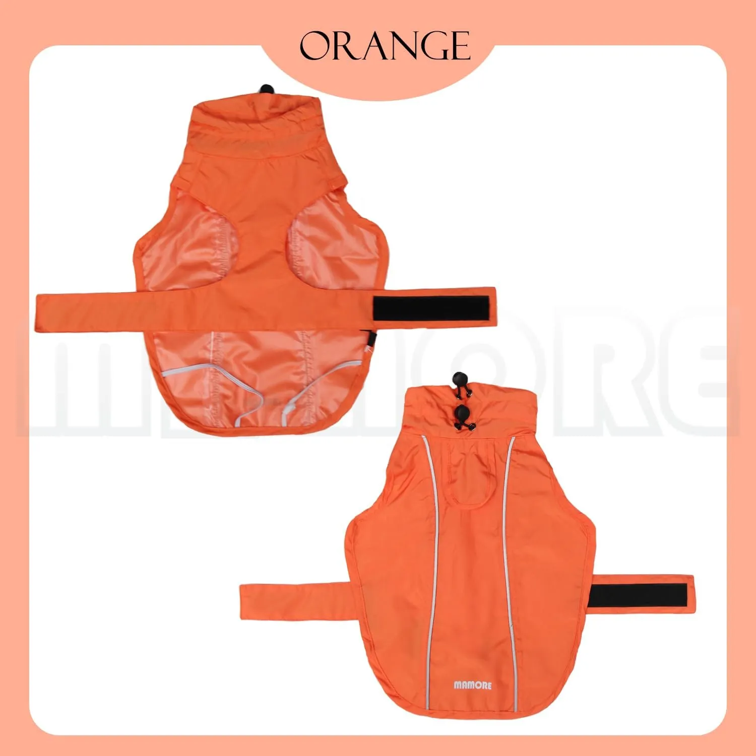 Waterproof Dog Raincoat with Reflective Strip, Adjustable Breathable Rain Coat Jacket with Leash Hole for Dogs (Orange, Small)