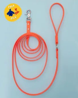 Weekend Long Leash in Neon Orange (10 or 20 Foot) (Made in the USA)