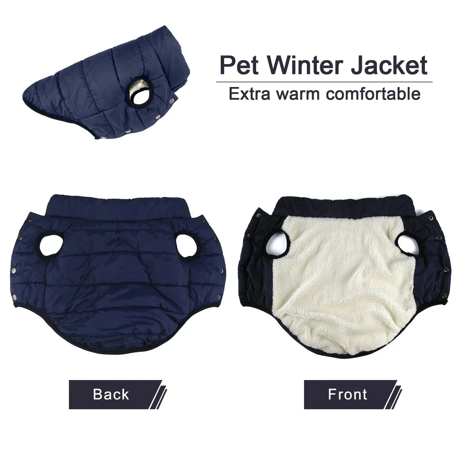 Winter Warmth Dog Jacket - Fleece-Lined for Comfort