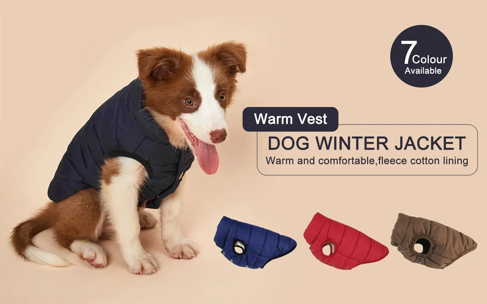 Winter Warmth Dog Jacket - Fleece-Lined for Comfort