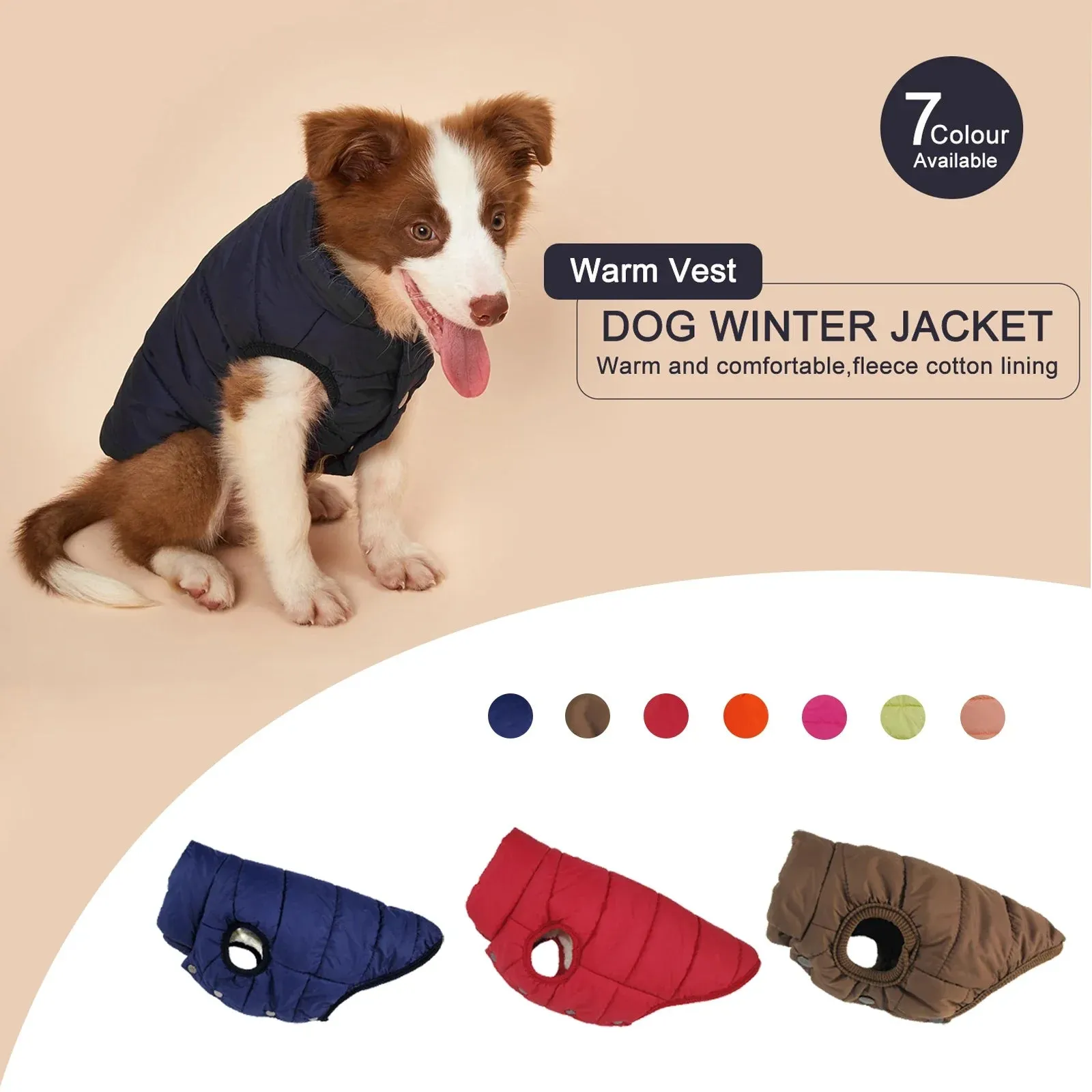 Winter Warmth Dog Jacket - Fleece-Lined for Comfort