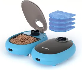 WOPET Automatic Cat Feeder,48-Hour Timer Cat Bowl with Ice Gel Pack Refrigeration Function,Perfect for Small Dogs and Cats in Yogurt,Can,and Wet Food Feeding